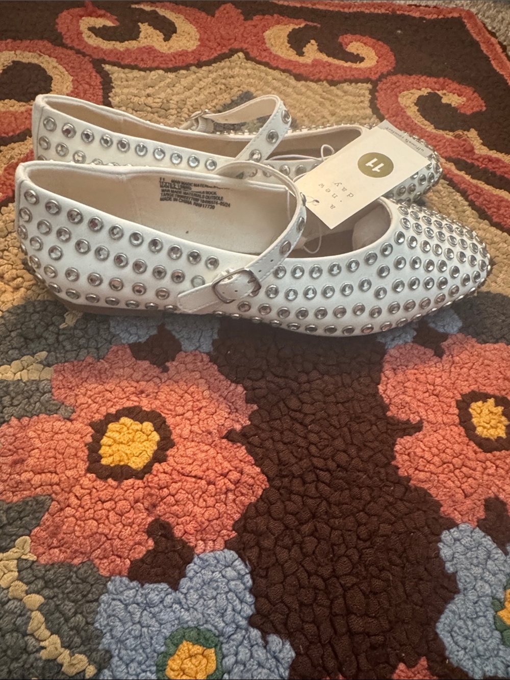 Target White Studded Mary Jane Flats